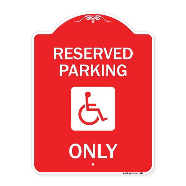 W/ NY Compliance Reserved Parking W/ Access Icon Heavy-Gauge Aluminum Sign, 18" x 24", RW-1824-22698